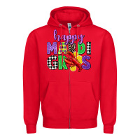 Red happy mardi gras Zipper Hoodie - CowGirlArtShop