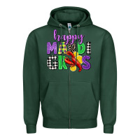 Sports Green happy mardi gras Zipper Hoodie - CowGirlArtShop