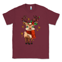 Burgundy reindeer in christmas Classic Tee - MaliasSmallBusiness