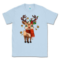 Dusty Blue reindeer in christmas Classic Tee - MaliasSmallBusiness
