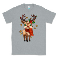 Heather Grey reindeer in christmas Classic Tee - MaliasSmallBusiness