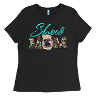 Black show mom aztec cowhide heifer Ladies Tee - Artiststas