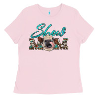 Bubblegum Pink show mom aztec cowhide heifer Ladies Tee - Artiststas