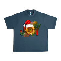 Midnight Navy joy christmas with sunflower bbs Urban Heavy Tee - BundleAndBundleShop