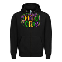 Black little miss mardi gras Zipper Hoodie - CowGirlArtShop