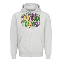 Dove Grey little miss mardi gras Zipper Hoodie - CowGirlArtShop