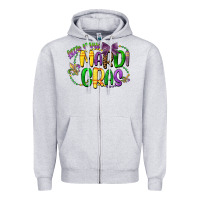 Heather Grey little miss mardi gras Zipper Hoodie - CowGirlArtShop
