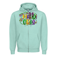 Seafoam little miss mardi gras Zipper Hoodie - CowGirlArtShop