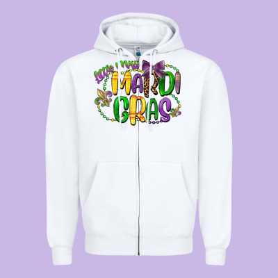 Little Miss Mardi Gras Zipper Hoodie Designed By Cowgirlartshop