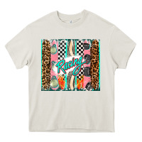 Cream racing brushstroke Heavy Core Tee - AdoDesignShop