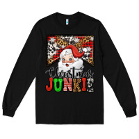 Black Christmas junkie Santa Claus Long Sleeve Tee - Jasminsmagicworld