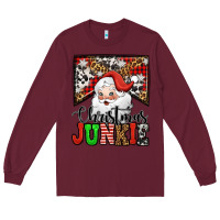 Burgundy Christmas junkie Santa Claus Long Sleeve Tee - Jasminsmagicworld