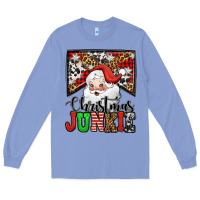 Colony Blue Christmas junkie Santa Claus Long Sleeve Tee - Jasminsmagicworld