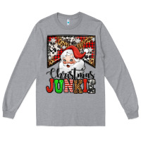 Heather Grey Christmas junkie Santa Claus Long Sleeve Tee - Jasminsmagicworld