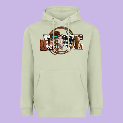 Western Love For Cowboys Olivia Heavyweight Hoodie Designed By Oliviacreatesart