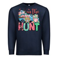 Navy Easter gnomes on the hunt Premium Sweatshirt - OliviaCreatesArt