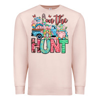 Pale Pink Easter gnomes on the hunt Premium Sweatshirt - OliviaCreatesArt