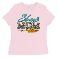 Bubblegum Pink show mom aztec cowhide sunflower and arrow Ladies Tee - Artiststas