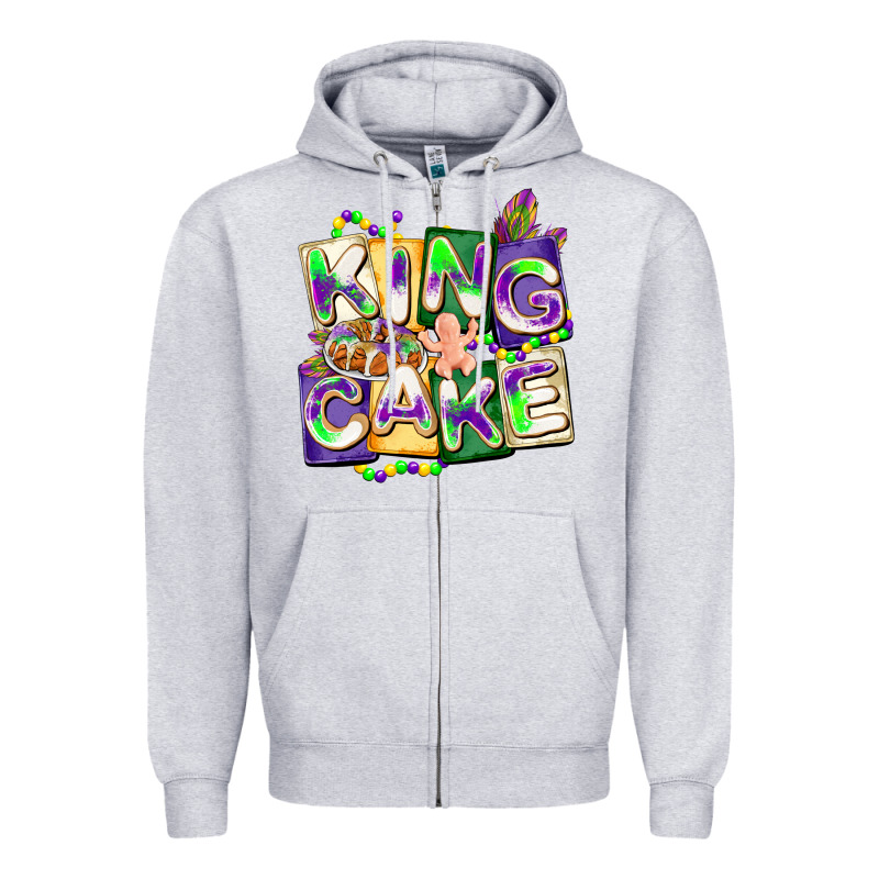 King Cake Mardi Gras Zipper Hoodie by CowGirlArtShop | Teevron