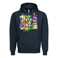 Navy king cake mardi gras Zipper Hoodie - CowGirlArtShop
