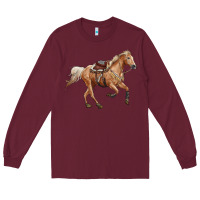 Burgundy horse body Long Sleeve Tee - RanaPortraitStore