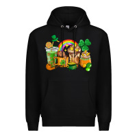 Black St. Patricks coffee cups Premium Hoodie - HowdyJamesFarm