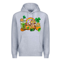 Heather Grey St. Patricks coffee cups Premium Hoodie - HowdyJamesFarm