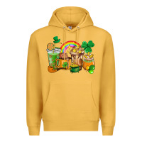 Mustard St. Patricks coffee cups Premium Hoodie - HowdyJamesFarm