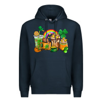 Navy St. Patricks coffee cups Premium Hoodie - HowdyJamesFarm
