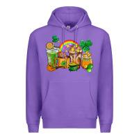 Purple St. Patricks coffee cups Premium Hoodie - HowdyJamesFarm