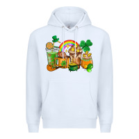White St. Patricks coffee cups Premium Hoodie - HowdyJamesFarm