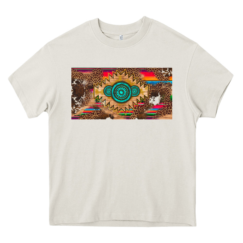 Western Gemstone And Leopard With Serape Licanse Plate Heavy Core Tee by Artiststas | Teevron