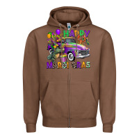 Chestnut happy mardi gras truck Zipper Hoodie - CowGirlArtShop