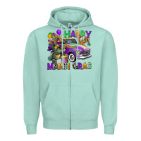 Seafoam happy mardi gras truck Zipper Hoodie - CowGirlArtShop