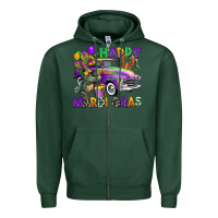 Sports Green happy mardi gras truck Zipper Hoodie - CowGirlArtShop