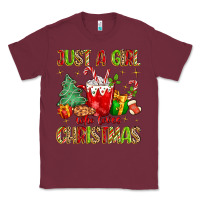 Burgundy just a girl who loves christmas Classic Tee - MaliasSmallBusiness