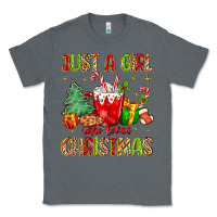 Charcoal Heather just a girl who loves christmas Classic Tee - MaliasSmallBusiness