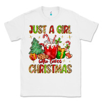 White just a girl who loves christmas Classic Tee - MaliasSmallBusiness