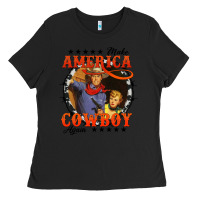 Black make america cowboy again Ladies Tee - AdoDesignShop
