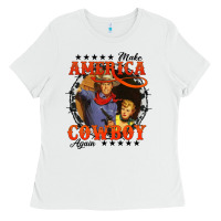 White make america cowboy again Ladies Tee - AdoDesignShop