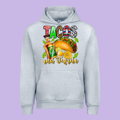 Tacos And Tequila Urban Hoodie Designed By Cowhidedigitalart