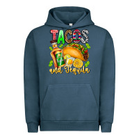 Pigment Midnight Navy Tacos And Tequila Urban Hoodie - CowhideDigitalArt