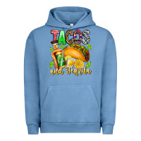 Pigment Pebble Blue Tacos And Tequila Urban Hoodie - CowhideDigitalArt