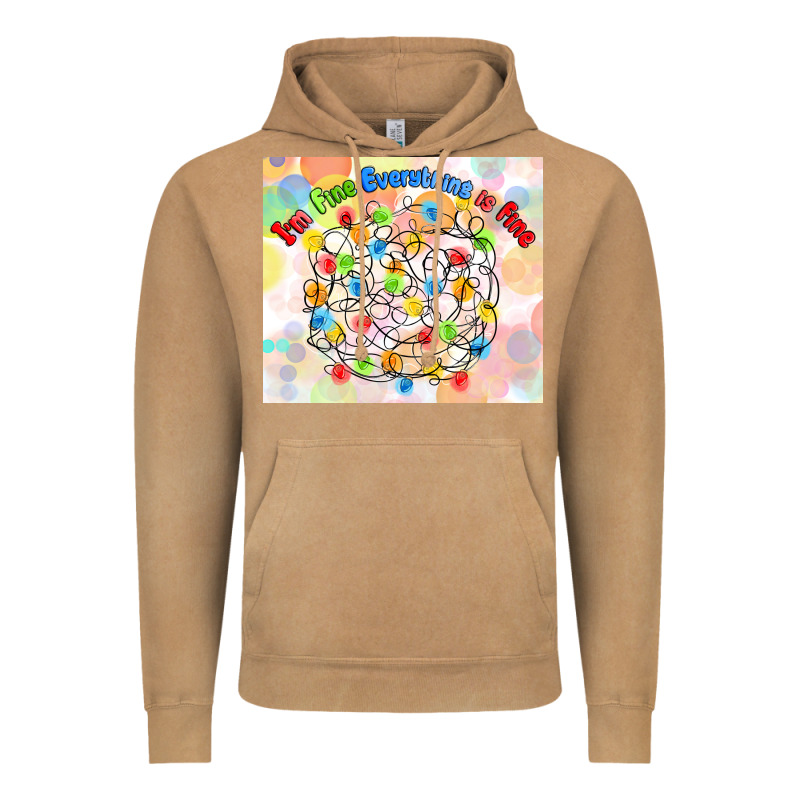 Im Fine Everything Is Fine With Lights Vintage Hoodie by MaliasSmallBusiness | Teevron