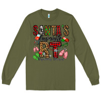 Army Green santa's favorite rt respiratory therapist Long Sleeve Tee - Jasminsmagicworld