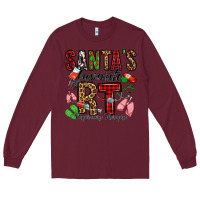Burgundy santa's favorite rt respiratory therapist Long Sleeve Tee - Jasminsmagicworld