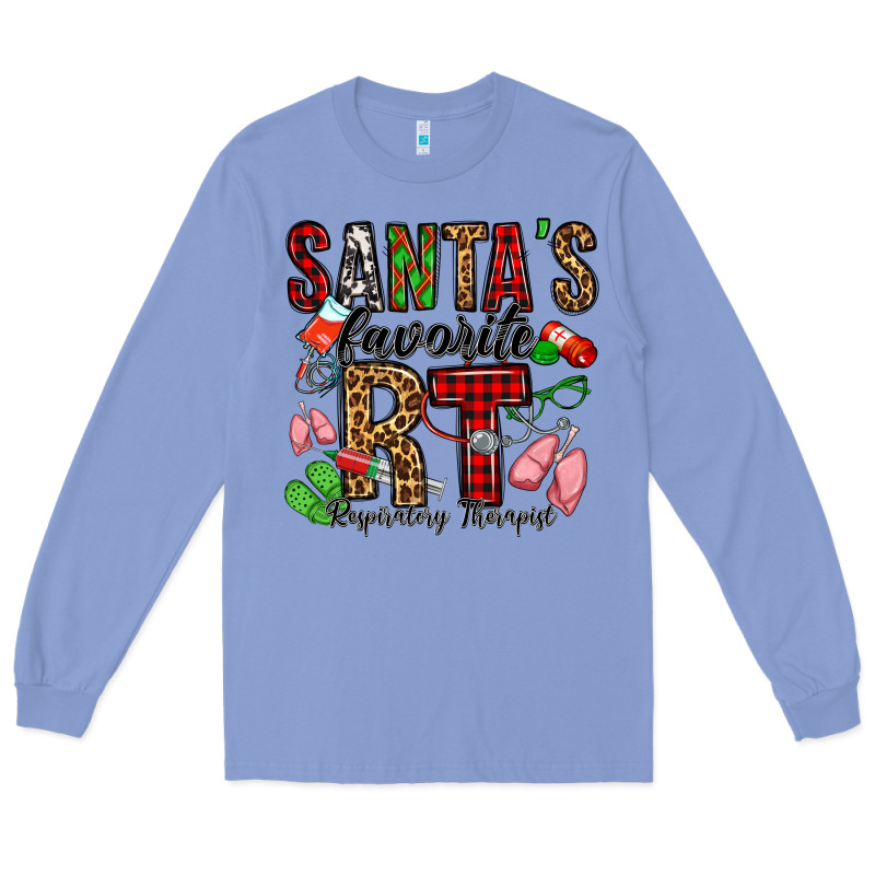 Santa's Favorite Rt Respiratory Therapist Long Sleeve Tee by Jasminsmagicworld | Teevron