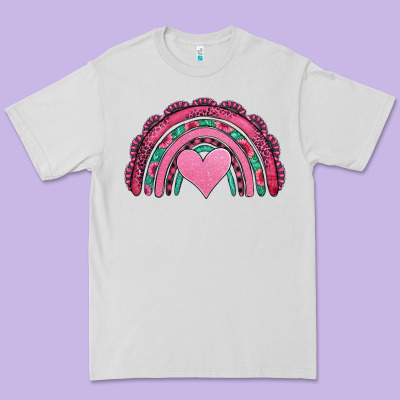 Valentines Day Pink Gemstones Rainbow Premium Tee Designed By Jasminsmagicworld