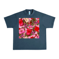 Midnight Navy valentines day coffee cups and love letter with xoxo and leopard seaml Urban Heavy Tee - BundleAndBundleShop