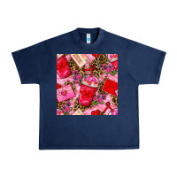 Navy valentines day coffee cups and love letter with xoxo and leopard seaml Urban Heavy Tee - BundleAndBundleShop